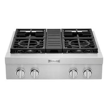 KitchenAid KCGC500JSS 30'' 4-Burner Commercial-Style Gas Rangetop in Stainless Steel