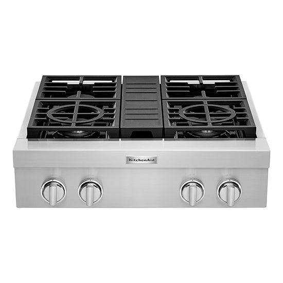 KitchenAid KCGC500JSS 30'' 4-Burner Commercial-Style Gas Rangetop in Stainless Steel