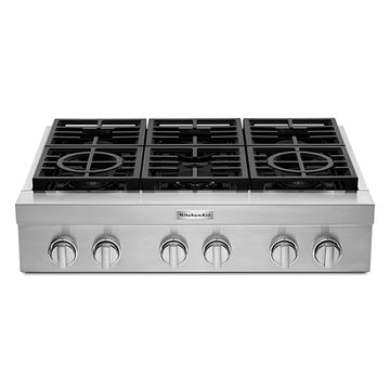 KitchenAid KCGC506JSS 36'' 6-Burner Commercial-Style Gas Rangetop in Stainless Steel