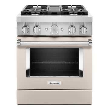 KitchenAid KFDC500JMH 30'' Smart Commercial-Style Dual Fuel Range with 4 Burners in Milkshake