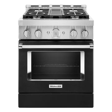 KitchenAid KFGC500JBK 30'' Smart Commercial-Style Gas Range with 4 Burners in Imperial Black