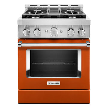 KitchenAid KFGC500JSC 30'' Smart Commercial-Style Gas Range with 4 Burners in Scorched Orange