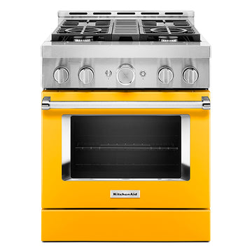 KitchenAid KFGC500JYP 30'' Smart Commercial-Style Gas Range with 4 Burners in Yellow Pepper