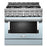KitchenAid KFGC506JMB 36'' Smart Commercial-Style Gas Range with 6 Burners in Misty Blue