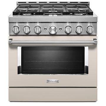 KitchenAid KFGC506JMH 36'' Smart Commercial-Style Gas Range with 6 Burners in Milkshake