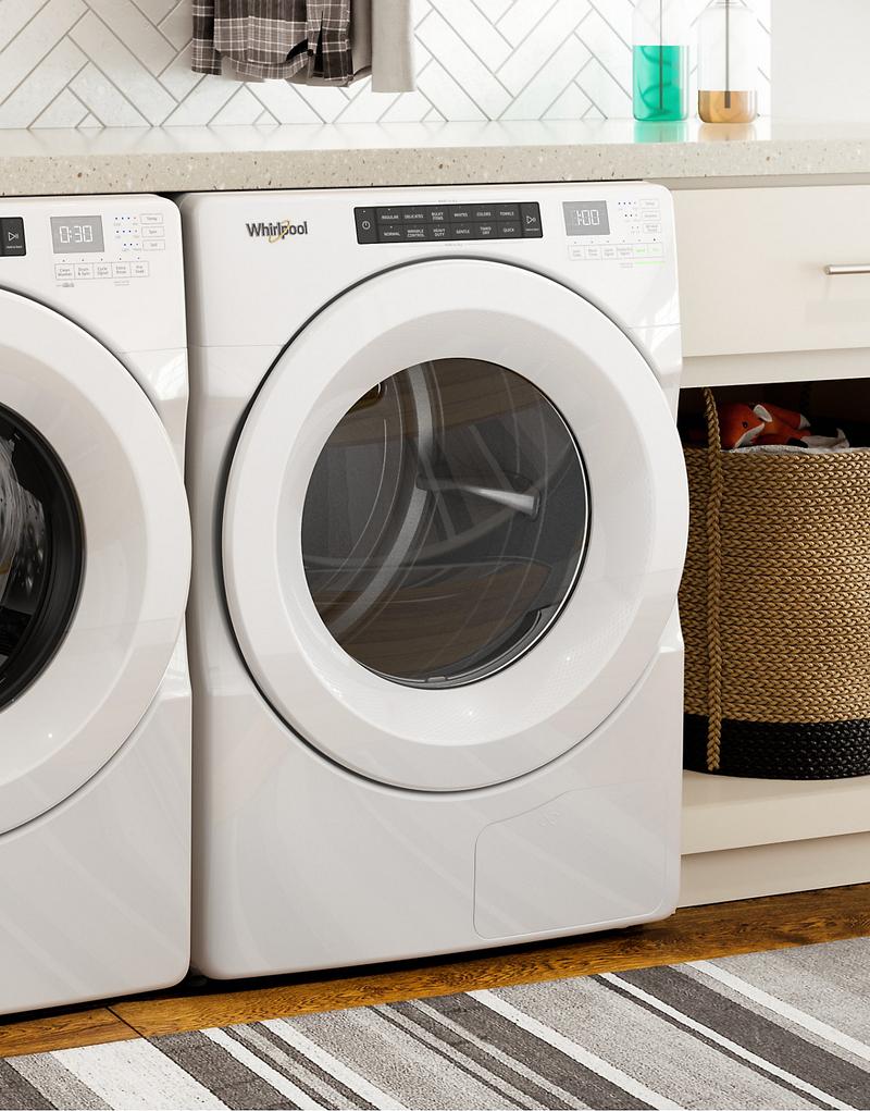 Whirlpool YWHD560CHW 7.4 Cube Feet Front Load Heat Pump Dryer With Intiutitive Touch Controls, Advanced Moisture Sensing In White