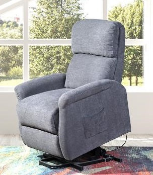 Mazin 9009GRY-1LT Power Lift Recliner Chair in Grey Fabric