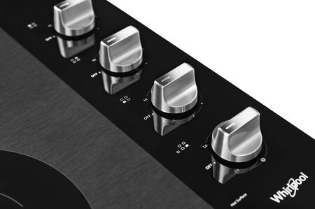 Whirlpool WCE77US0HS 30-inch Electric Ceramic Glass Cooktop with Two Dual Radiant Elements in Stainless Steel