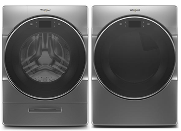 Whirlpool 5.8 cu.ft Front Load Washer with 7.4 cu.ft Front Load Electric Dryer Laundry Pair in Metallic Slate