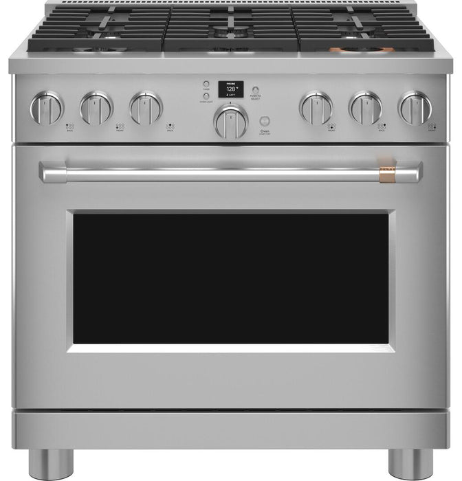 GE Cafe C2Y366P2TS1 36" Dual-Fuel Professional Range with 6 Burners (Natural Gas) In Stainless Steel