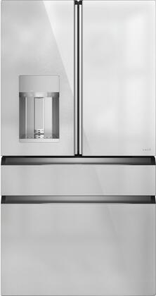 (Open Box)GE Cafe CXE22DM5PS5 22.3 cu. ft. Smart Four-Door French Door Refrigerator in Platinum Glass