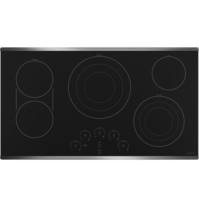 GE Cafe CEP90362NSS 36-Inch Built-in Touch Control Electric Cooktop In Black