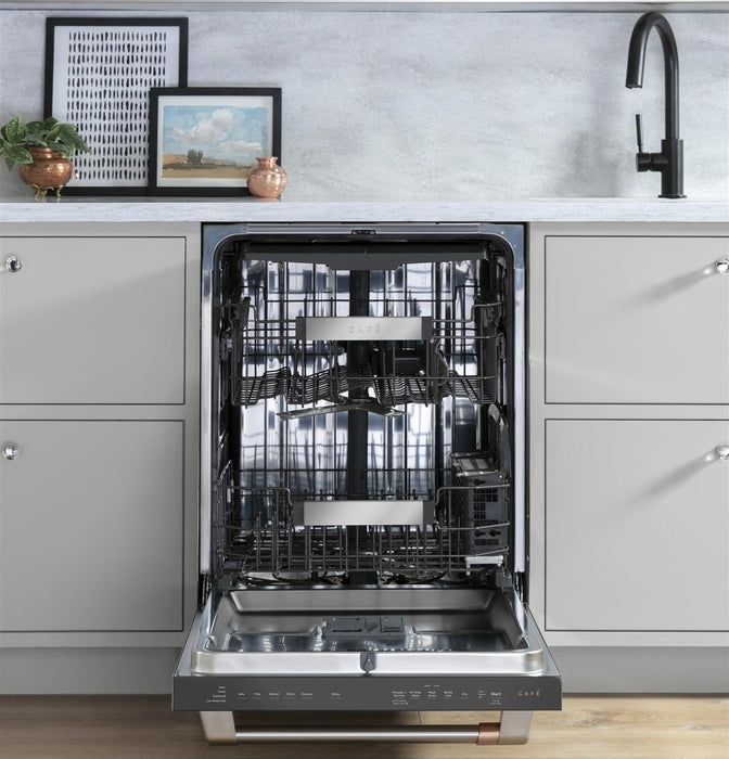 GE Cafe CDT845P2NS1 Stainless Interior Built-In Dishwasher with Hidden Controls in Stainless Steel