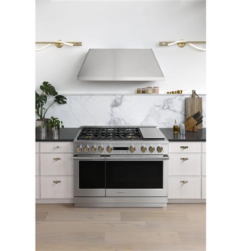 Monogram ZDP486NDTSS 48" Dual-Fuel Professional Range with 6 Burners and Griddle (Natural Gas) In Stainless Steel