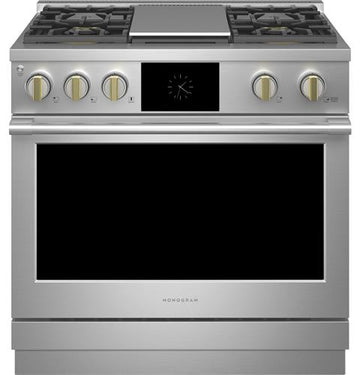 Monogram ZDP364NDTSS 36" Dual-Fuel Professional Range with 4 Burners and Griddle (Natural Gas) In Stainless Steel