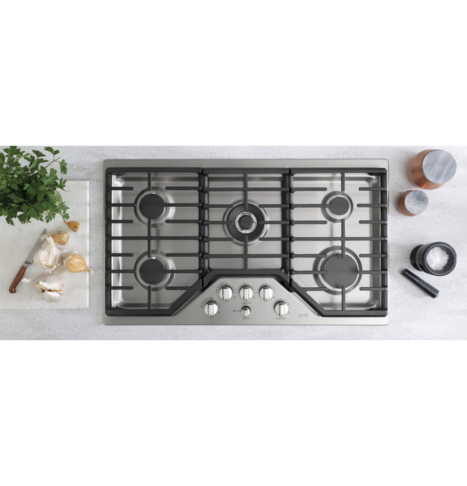 GE Cafe CGP95362MS1 36-Inch Built-in Gas Cooktop In Stainless Steel
