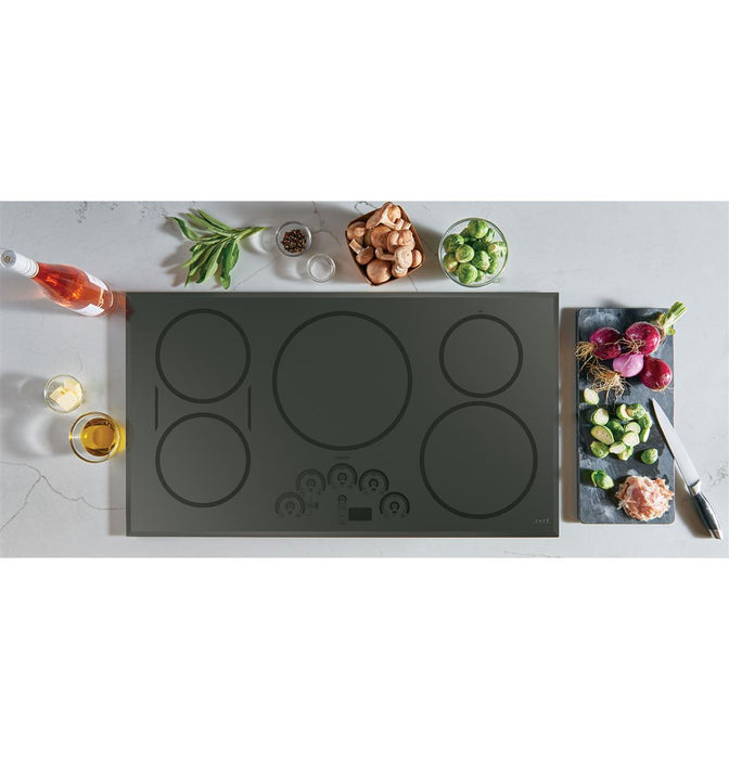 GE Cafe CHP95362MSS 36" Built-In Touch Control Induction Cooktop In Flagstone Gray