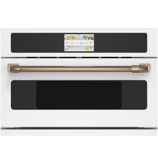 GE Cafe CSB923P4NW2 30" Smart Five in One Wall Oven with 240V Advantium Technology In Matte White