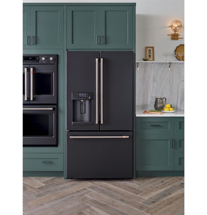 GE Cafe CYE22TP3MD1 ENERGY STAR® 22.2 Cu. Ft. Counter-Depth French-Door Refrigerator with Hot Water Dispenser In Matte Black
