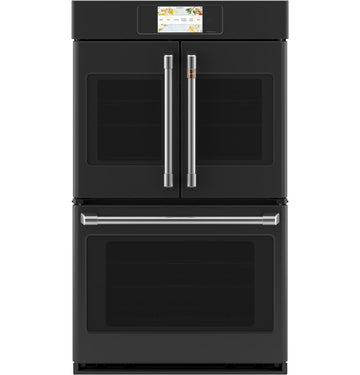 GE Cafe CTD90FP3ND1 Professional Series 30" Smart Built-In Convection French-Door Double Wall Oven In Matte Black