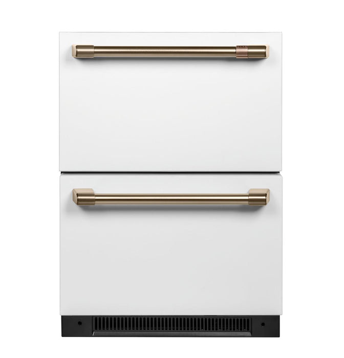 GE Cafe CDE06RP4NW2 5.7 Cu. Ft. Built-In Dual-Drawer Refrigerator In Matte White