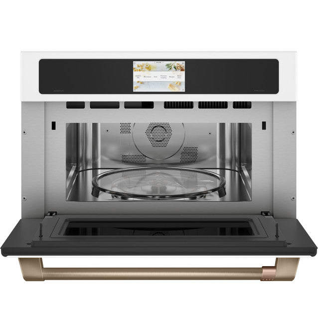 GE Cafe CSB913P4NW2 30" Smart Five in One Oven with 120V Advantium