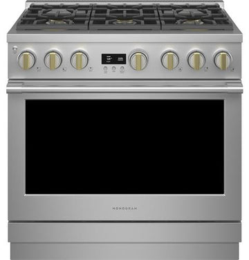 Monogram ZDP366NTSS 36" Dual-Fuel Professional Range with 6 Burners (Natural Gas) In Stainless Steel