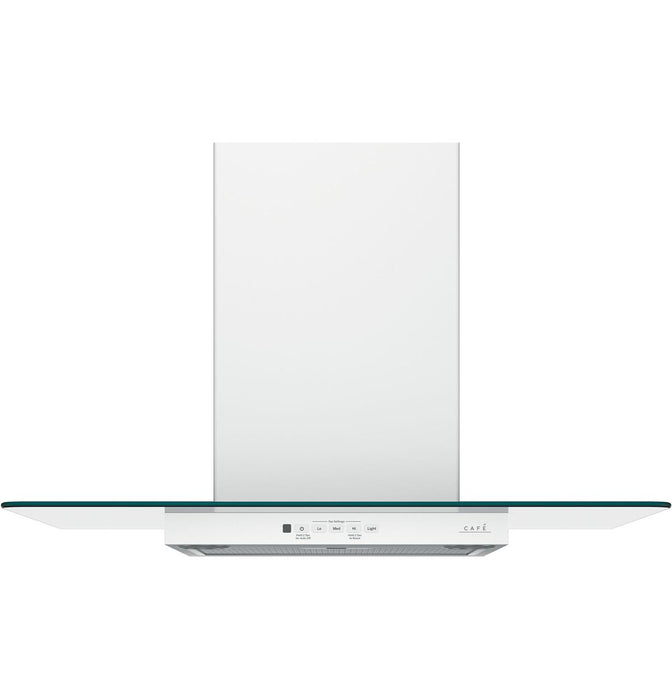 GE Cafe CVW73014MWM 30" Wall-Mount Glass Canopy Chimney Hood In Matte White