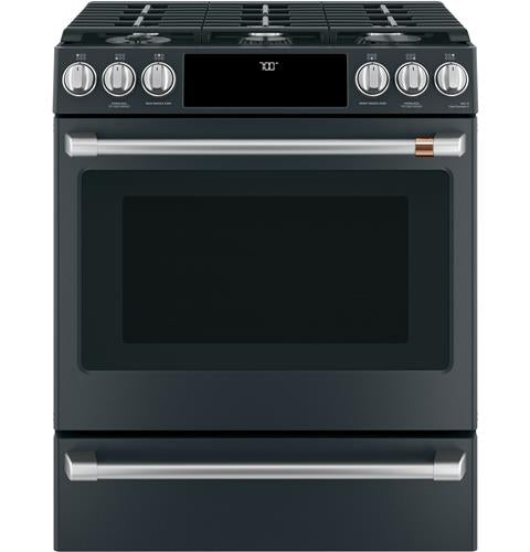GE Cafe CCGS700P3MD1 30" Slide-In Front Control Gas Oven with Convection Range In Matte Black