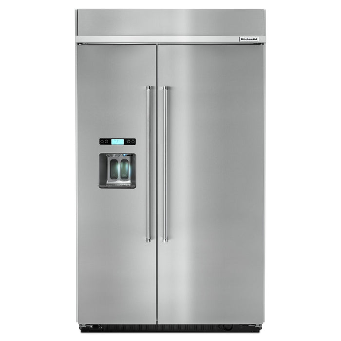 KitchenAid 29.5 cu. ft 48-Inch Width Built-In Side by Side Refrigerator with PrintShield Finish