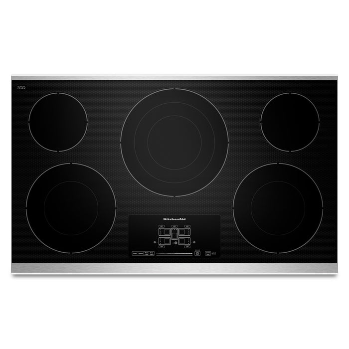 KitchenAid 36" Electric Cooktop with 5 Radiant Elements and Touch-Activated Controls