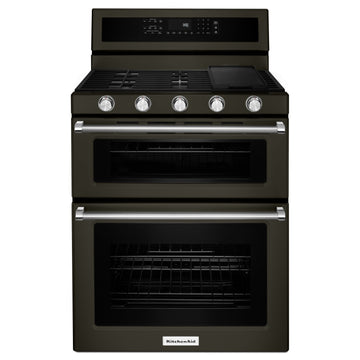 KitchenAid 30-Inch 5 Burner Gas Double Oven Convection Range