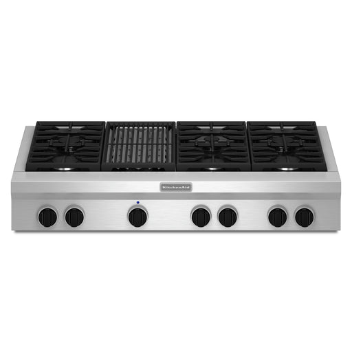 KitchenAid 48-Inch 6-Burner with Grill, Gas Rangetop, Commercial-Style