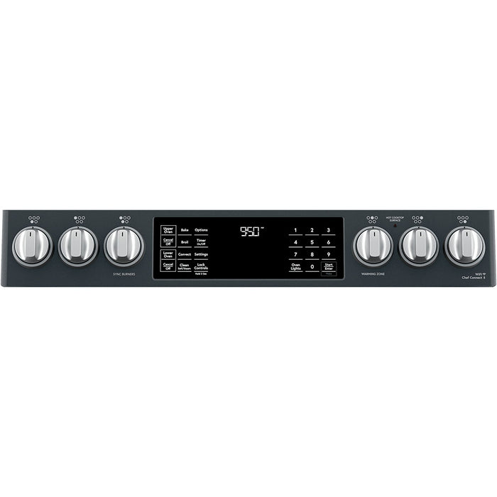 GE Cafe CCHS950P3MD1 30" Slide-In Front Control Induction and Convection Double Oven Range In Matte Black