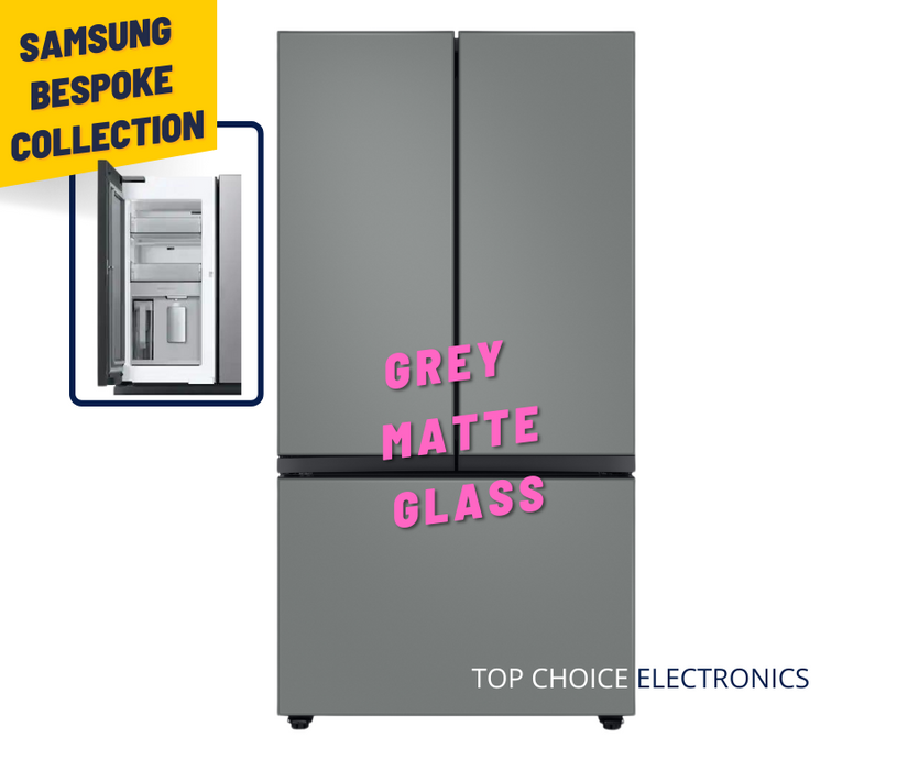 Samsung 36" BESPOKE Counter-Depth Refrigerator with Beverage Center - Grey Matte Glass