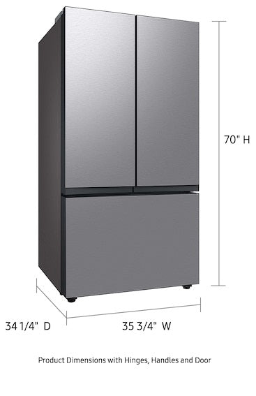 Samsung 36" wide 30 cu ft Bespoke Design French Door Refrigerator - RF30BB6200QLAA