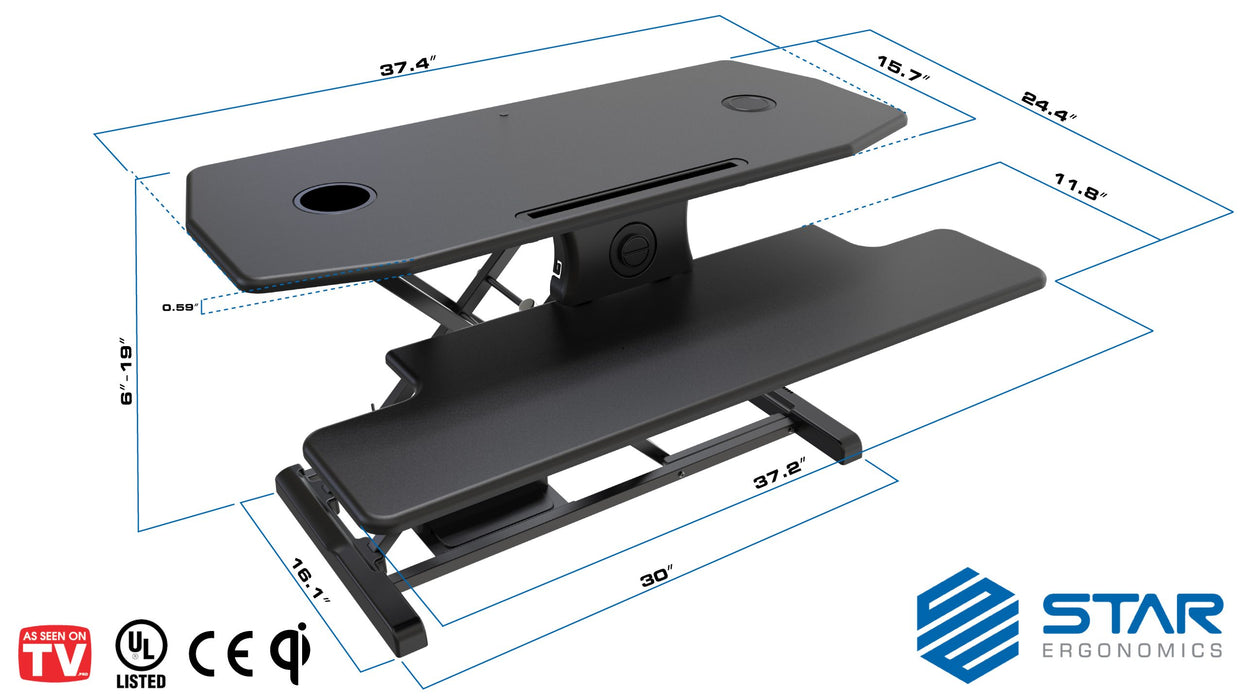 Star Ergonomics Electric Standing Desk Converter – SE09E2WB