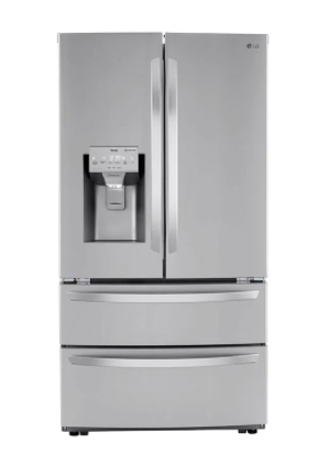 LG LRMXC2206S 22 cu ft. Smart Counter Depth Double Freezer Refrigerator with Craft Ice™ In Stainless Steel