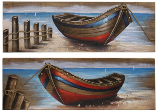 Splash BDA010S 2 Piece Wood Paintings - Boats