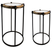 Splash MW168S 2pcs Nesting Round Glass Tables With Wood frame/ 2 Sizes