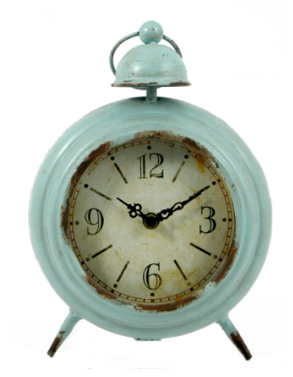 Splash ET148C Round Duckegg Blue Vintage Table Clock
