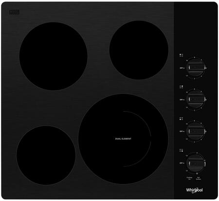 Whirlpool WCE55US4HB 24-inch Compact Electric Ceramic Glass Cooktop in Black
