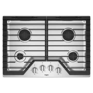 Whirlpool 30-inch Gas Cooktop with EZ-2-Lift Hinged Cast-Iron Grates