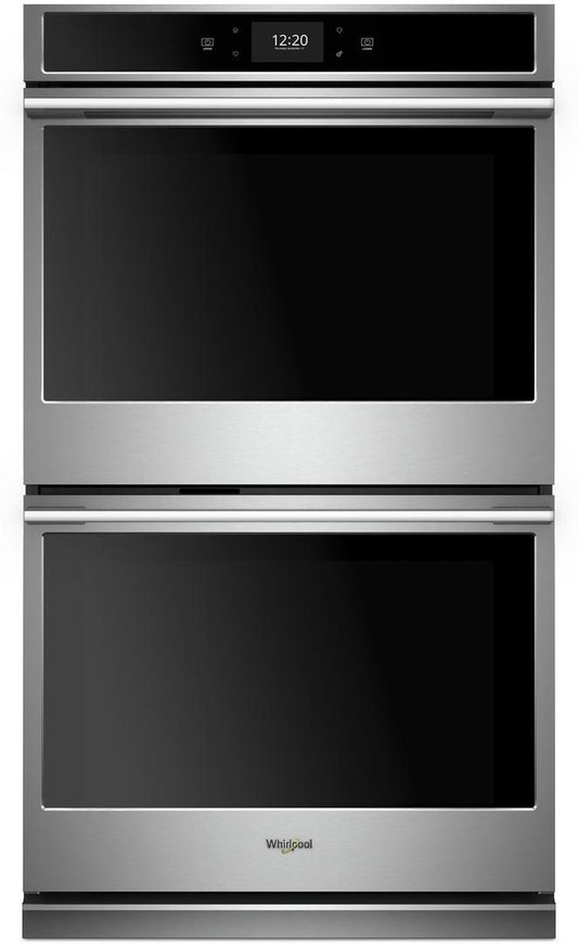 Whirlpool WODA7EC0HZ 10 cu. ft. 30 Inch Electric Double Wall Oven - Contemporary Handle Fingerprint Resistant Stainless Steel