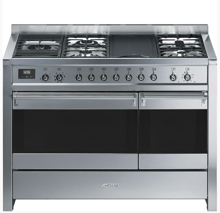 Smeg A3XU7 48 Inch Dual Fuel Range With Electric Grill Stainless Steel
