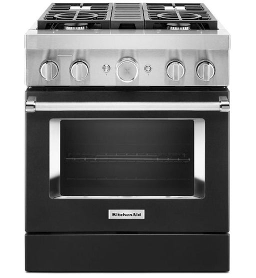 KitchenAid KFDC500JBK 30'' Smart Commercial-Style Dual Fuel Range with 4 Burners in Imperial Black