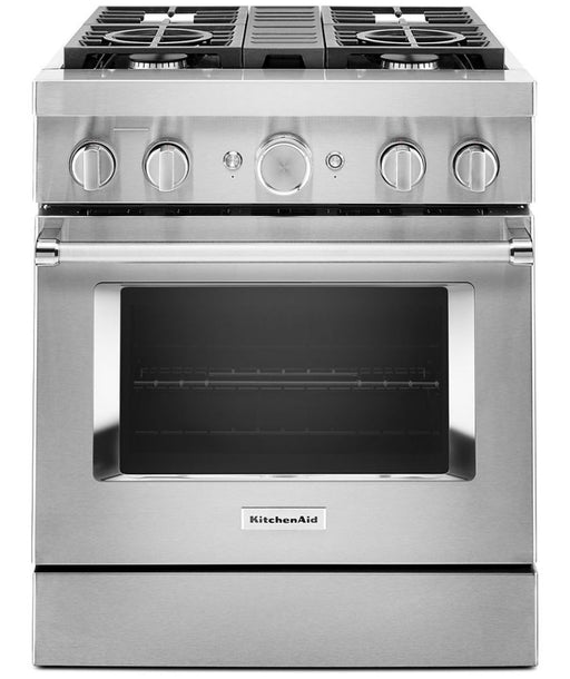 KitchenAid KFDC500JSS 30'' Smart Commercial-Style Dual Fuel Range with 4 Burners in Stainless Steel