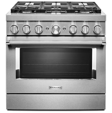KitchenAid KFDC506JSS 36'' Smart Commercial-Style Dual Fuel Range with 6 Burners in Stainless Steel