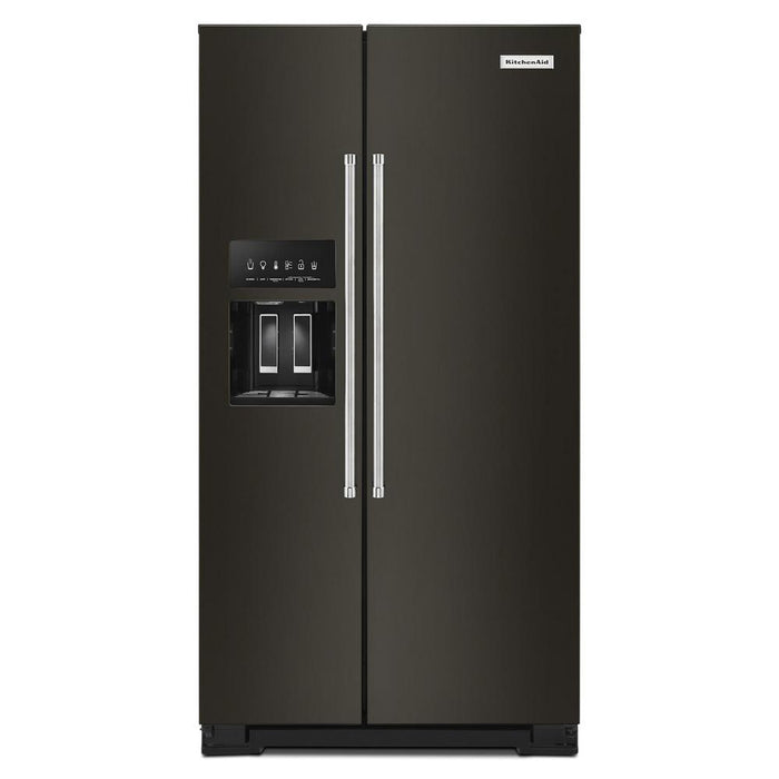 Kitchenaid KRSF705HBS 24.8 Cu Ft. Side-by-Side Refrigerator With Exterior Ice And Water And PrintShield Finish In Black