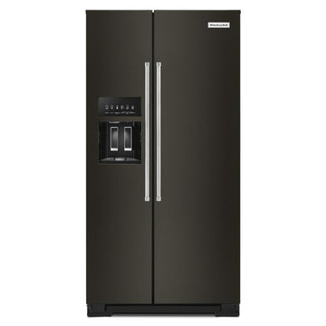KitchenAid KRSC703HBS 22.6 Cu Ft. Counter-Depth Side-by-Side Refrigerator With Exterior Ice And Water And PrintShield Finish In Black